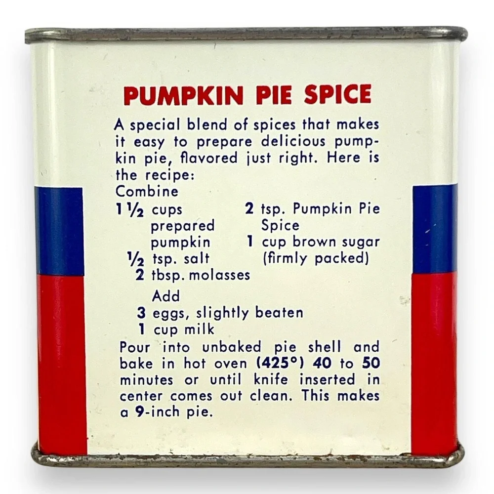 Schilling Vintage Spice Tin - Pumpkin Pie Spice - 1 1/4 oz‎ Vintage Made In USA